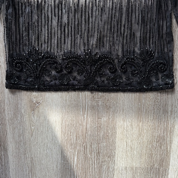 Fabulous Vintage Heavily Beaded Sheer Top - Picture 5 of 9
